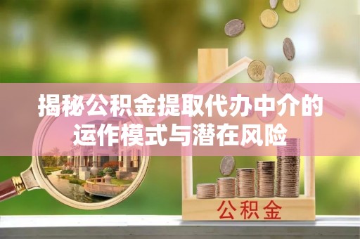 黄平揭秘公积金提取代办中介的运作模式与潜在风险